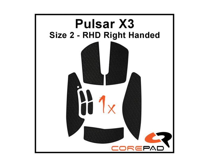 Corepad Soft Grips for Pulsar X3 RHD - Svart