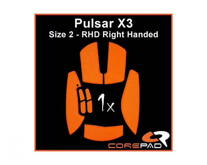 Corepad Soft Grips for Pulsar X3 RHD - Oransje