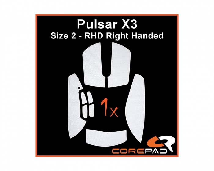 Corepad Soft Grips for Pulsar X3 RHD - Hvit