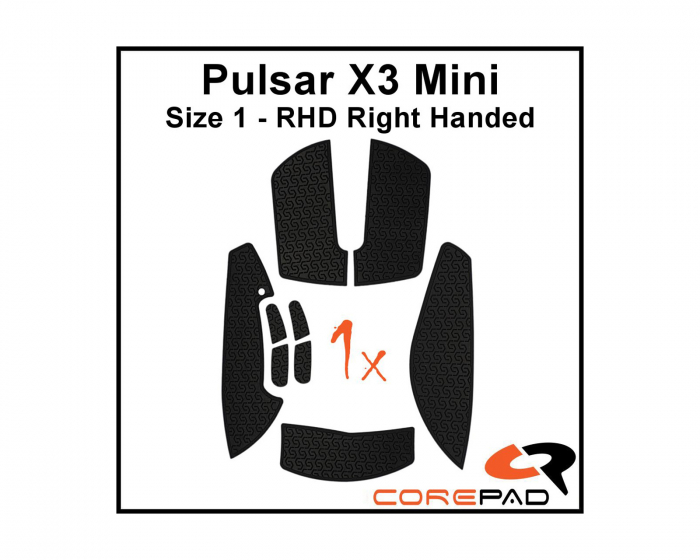 Corepad Soft Grips for Pulsar X3 Mini RHD - Svart