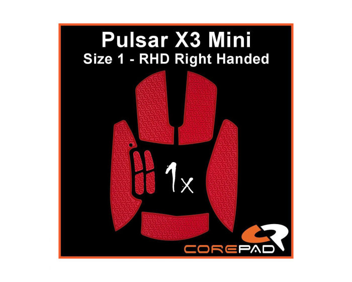Corepad Soft Grips for Pulsar X3 Mini RHD - Rød