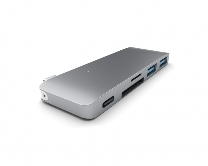 Satechi 3-in-1 USB-C Pass Through USB Hub - Romgrå