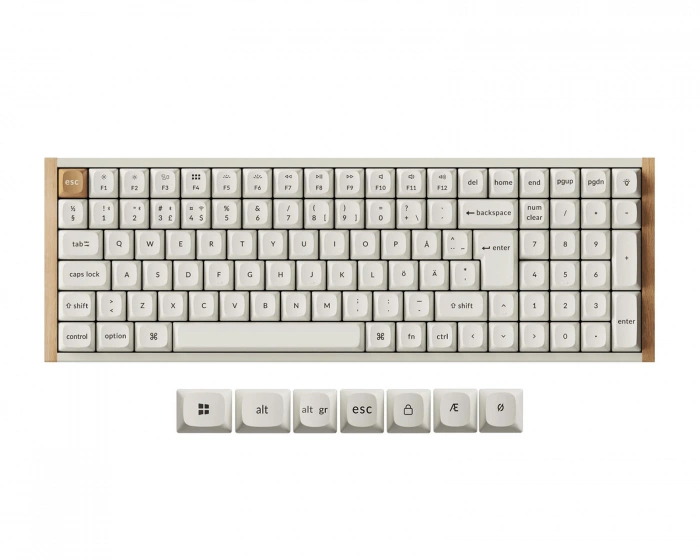 Keychron K4 HE SE QMK ISO Trådløst Tastatur [Gateron 2.0 Purple Magnetic Switch] - Wood White