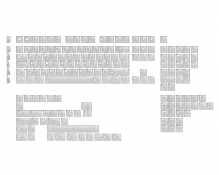 MaxCustom Lucid NORDEUK Keycap Set - Translucent White