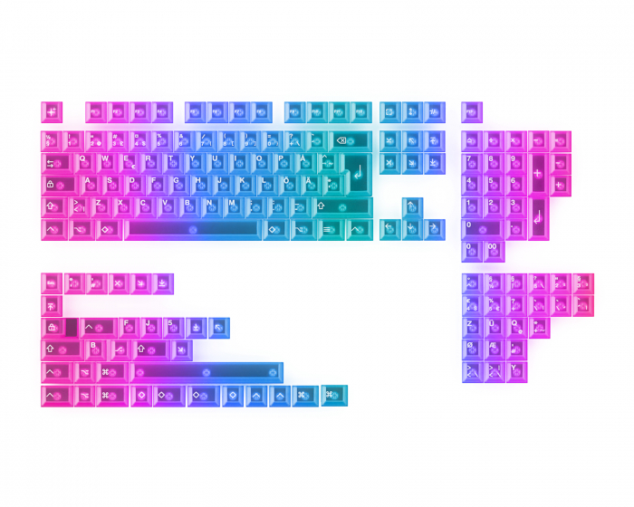 MaxCustom Lucid NORDEUK Keycap Set - Translucent White