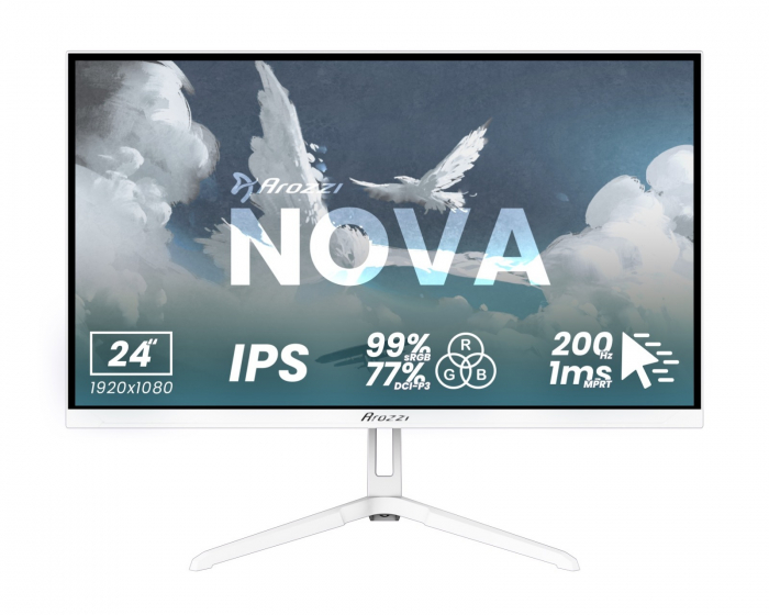Arozzi Nova 24“ IPS 1920x1080 200Hz Gaming Monitor - Hvit