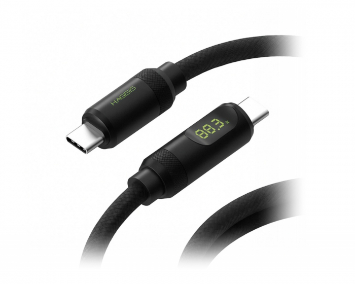 Hagibis USB-C 4.0 LED-skjerm 8K 240W Kabel – 1M – Svart