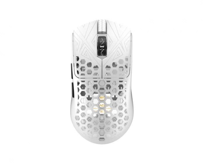 Arbiter Studio AKITSU Medium Karbonfiber 8K Trådløs Gaming Mus - Hvit
