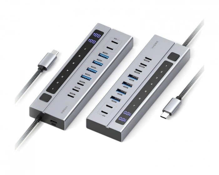 Hagibis 9-Port USB-C Hub 10Gbps LED-display