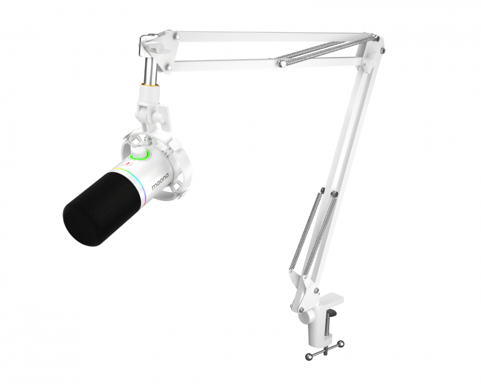 Maono PD200XS - USB/XLR Dynamisk Mikrofon med Mikrofonarm - Hvit