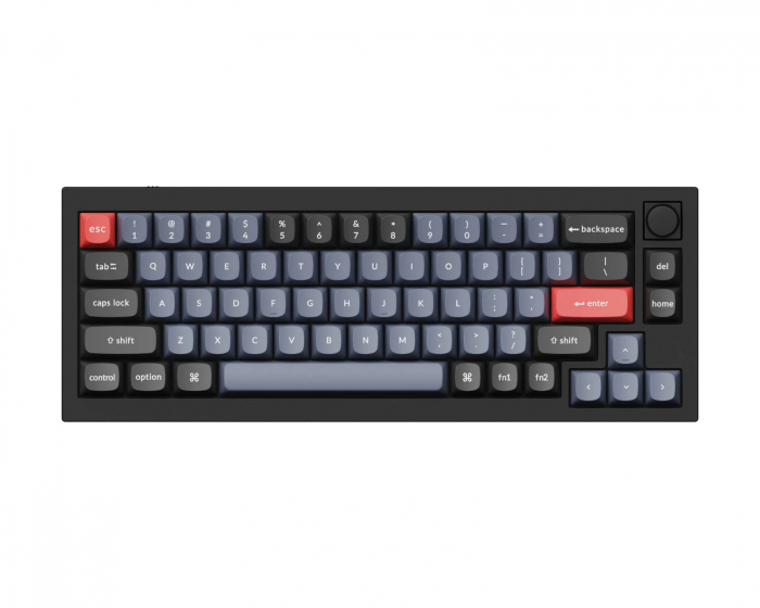 Keychron Q2 Hotswap Knob ISO Tastatur - Svart [Gateron G Pro Red]