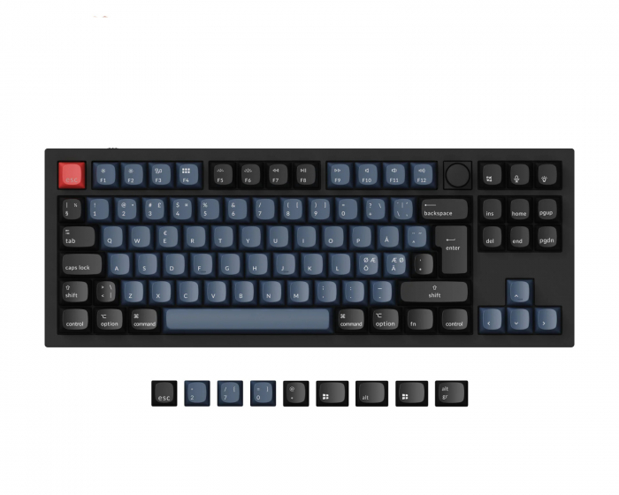 Keychron Q3 Hotswap Knob ISO Tastatur - Svart [Gateron G Pro Brown]