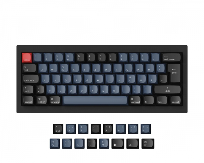 Keychron Q4 Hotswap ISO Tastatur - Svart [Gateron G Pro Red]