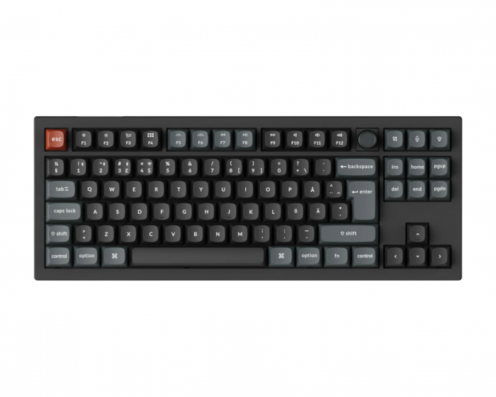 Keychron V3 Ultra 8K Hotswap Knob Trådløst ISO Tastatur - Svart [Silk POM Banana]