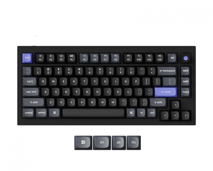 Keychron Q1 HE 8K Hotswap Knob ISO Tastatur - Svart [Lime Magnetic Switch]
