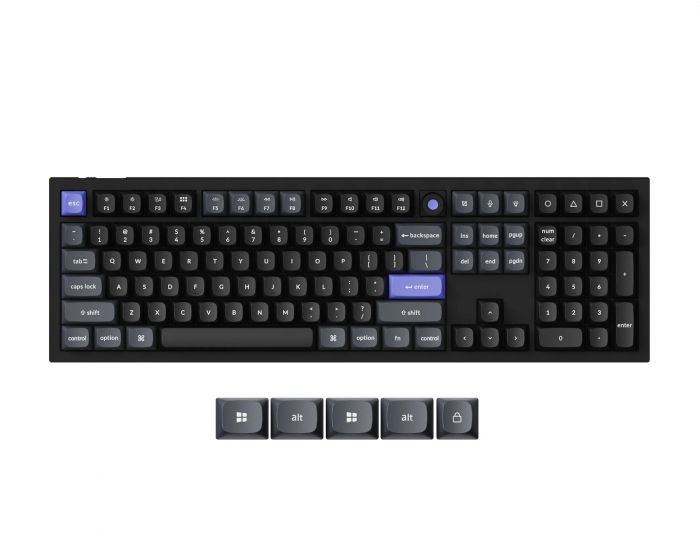 Keychron Q6 HE 8K Hotswap Knob ISO Tastatur - Svart [Lime Magnetic Switch]