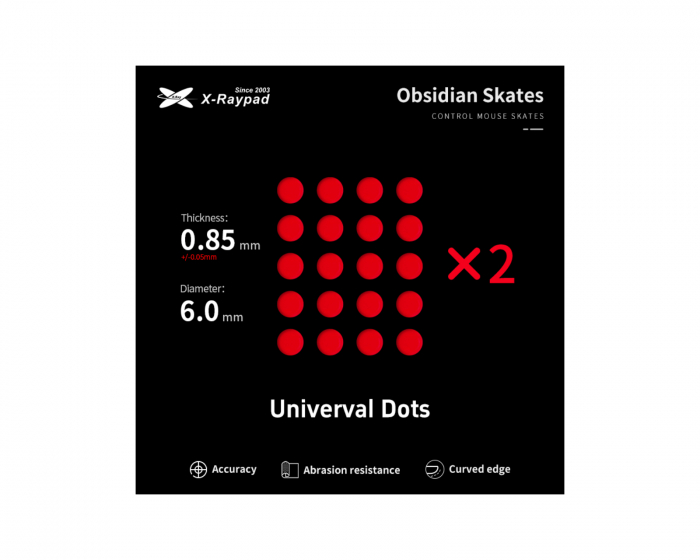 X-raypad Obsidian Mouse Skates - Universal Dots D6.Omm