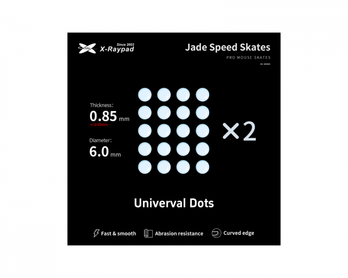 X-raypad Jade Museskøyter - Universelle Dots D6.0mm