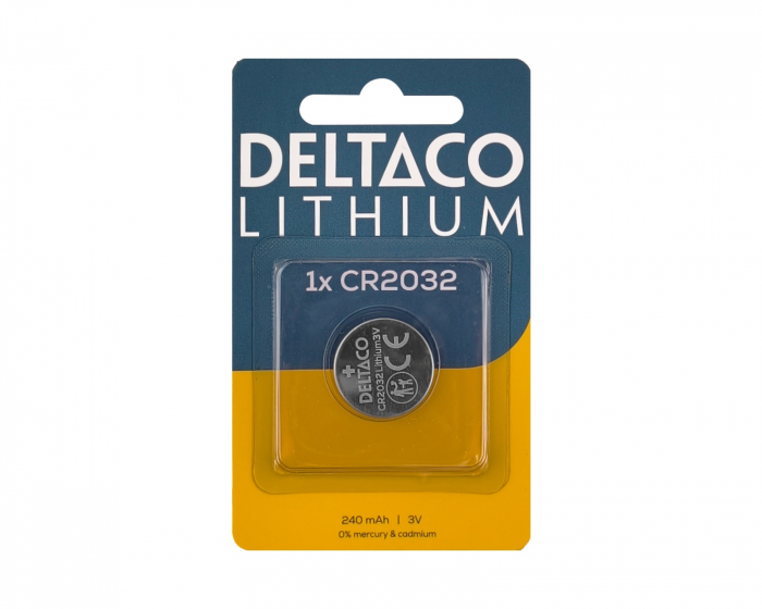 Deltaco CR2032 litiumbatteri 1-pakning