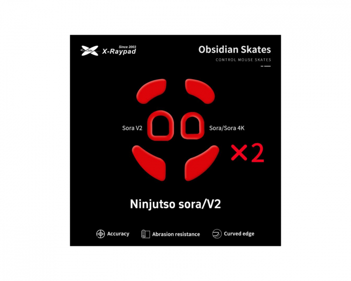 X-raypad Obsidian Mouse Skates til Ninjutso Sora / 4K / Sora V2