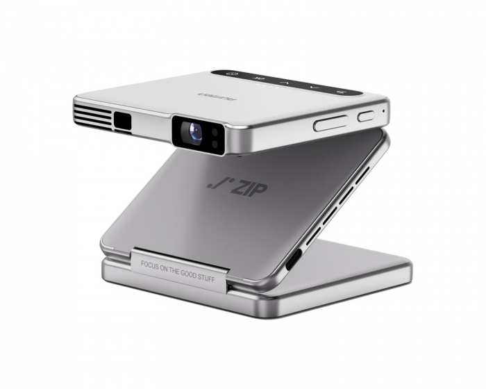 Aurzen ZIP Tri-Fold Portable Mini Projektor - Sølv