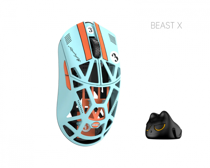 WLMouse Beast X Pro - Blå/Oransje [Omron Opticals] - Solid Side