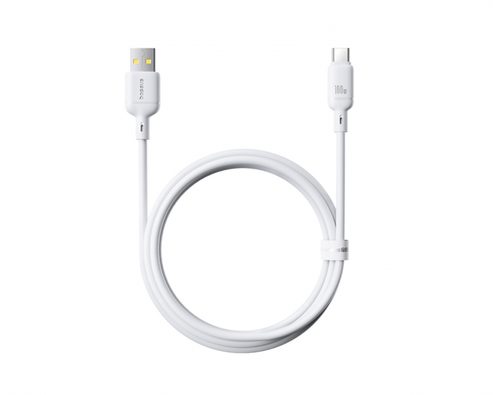 Baseus Silky Series Hurtiglading Kabel USB til Type-C 100W - 1m - Hvit