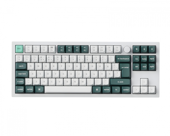 Keychron Q3 HE 80% Knob QMK Trådløst Tastatur [Gateron Purple Magnetic] - Shell White