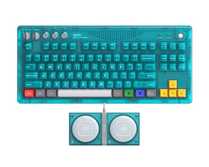 8Bitdo Retro Mechanical Keyboard - Trådlöst Tastatur ANSI - Clear Blue
