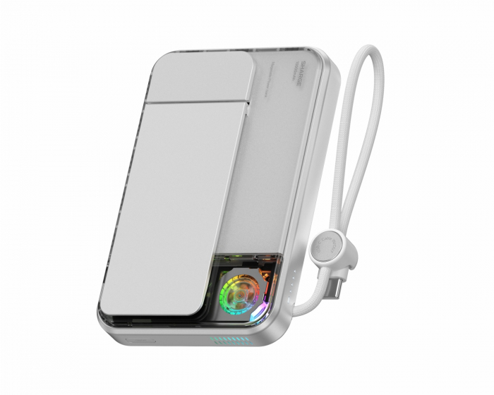Sharge ICEMAG 3 Qi trådløs magnetisk powerbank 10000 mAh - hvit
