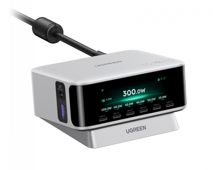 UGREEN Nexode 7-ports Pro Lader 300W med Appstyring
