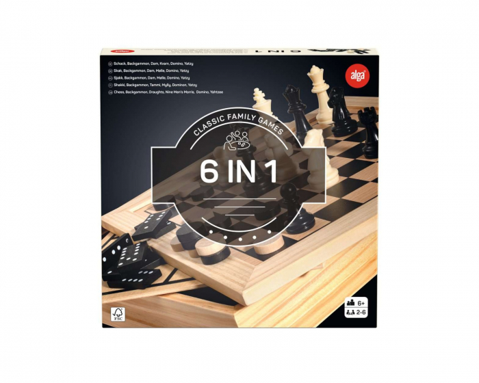  6-i-1 Klassiske Familiespill
