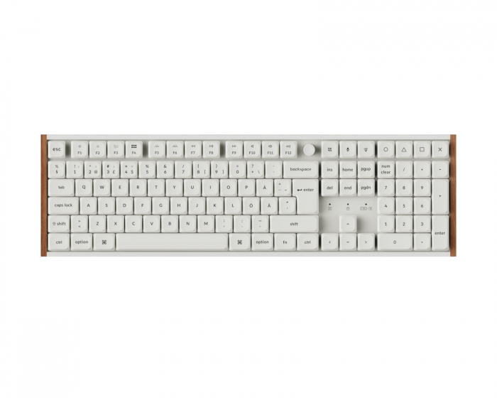 Keychron K5 Ultra Low-Profile 100% 8K Trådløst Tastatur - Wood White [Keychron Milk POM Red]