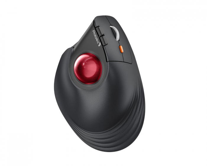 ProtoArc EM05 NL Vertikal Trådløs Trackball-mus - Svart/Rød