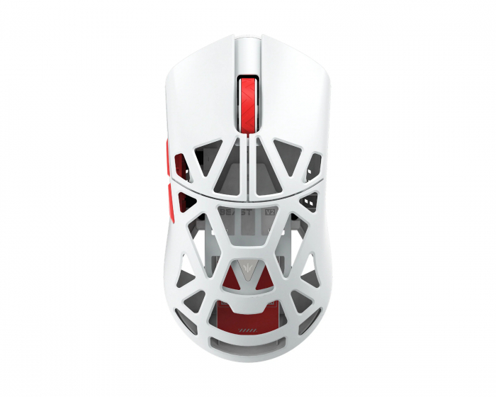 WLMouse Beast X Medium V2 Trådløs Gamingmus - Hvit/Rød