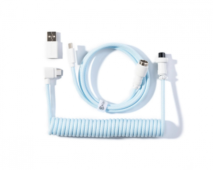 Keychron 	 Coiled Aviator Kabel Angled 8K -Lyseblå