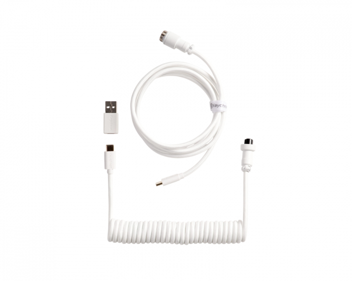 Keychron Coiled Aviator Kabel Straight 8K - Hvit