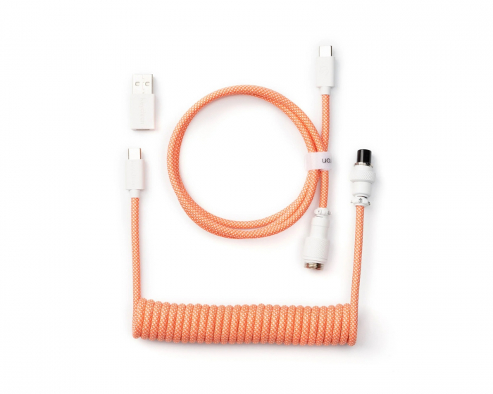 Keychron Coiled Aviator Kabel Straight 8K - Rosa Oransje