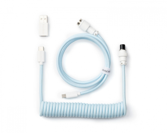 Keychron Coiled Aviator Kabel Straight 8K -Lyseblå