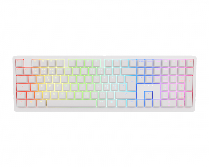 Ducky Zero Trådløs (Tri-mode) Fullsize RGB-tastatur - Hvit - [Cherry MX2A Speed Silver]