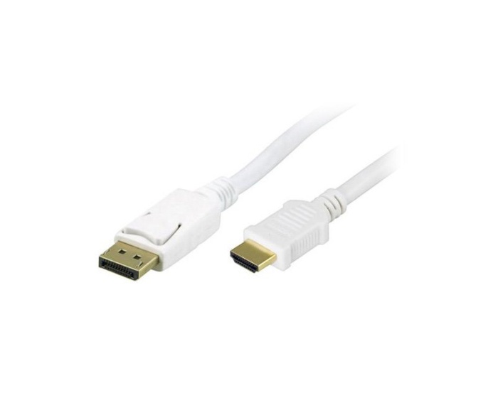 Deltaco DisplayPort til HDMI 2m Hvit