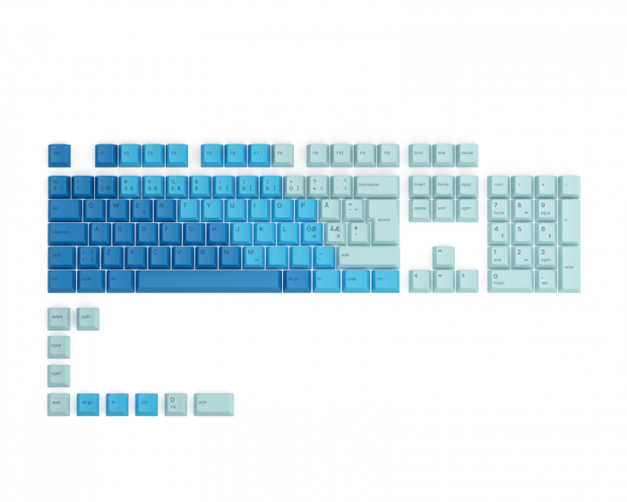 Glorious GPBT Keycaps ISO - 115 PBT Nordic-Layout - Caribbean Ocean (DEMO)