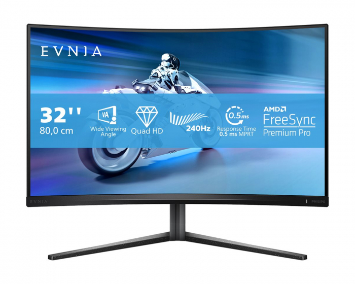 Philips Evnia 5000 32” Curved Gamingskjerm 240Hz 0,5ms QHD VA (DEMO)