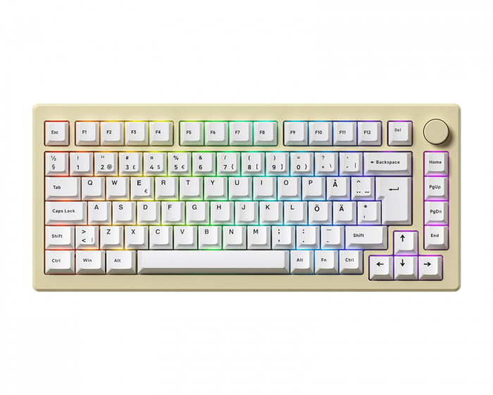Akko MOD 007B HE Tastatur - Cream White [Cream Yellow Magnetic] (DEMO)