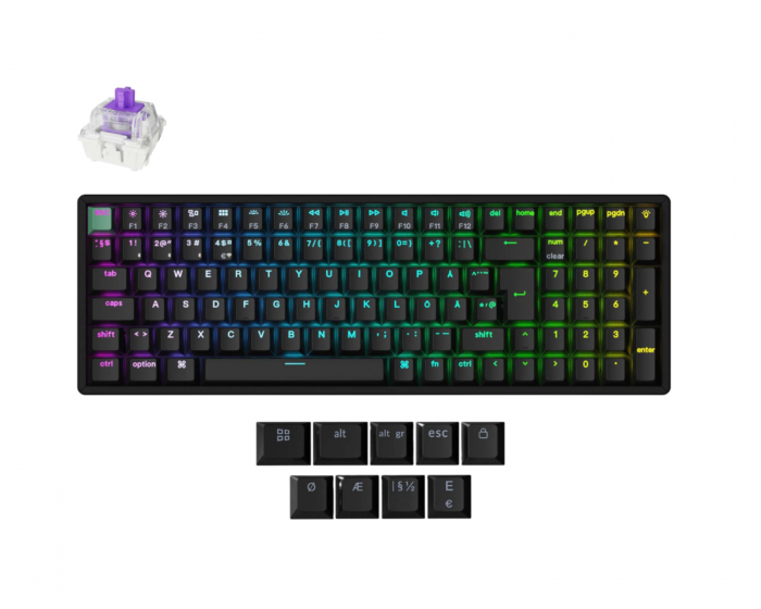 Keychron K4 HE QMK-tastatur [Gateron 2.0 Purple Magnetic Switch] - Svart (DEMO)