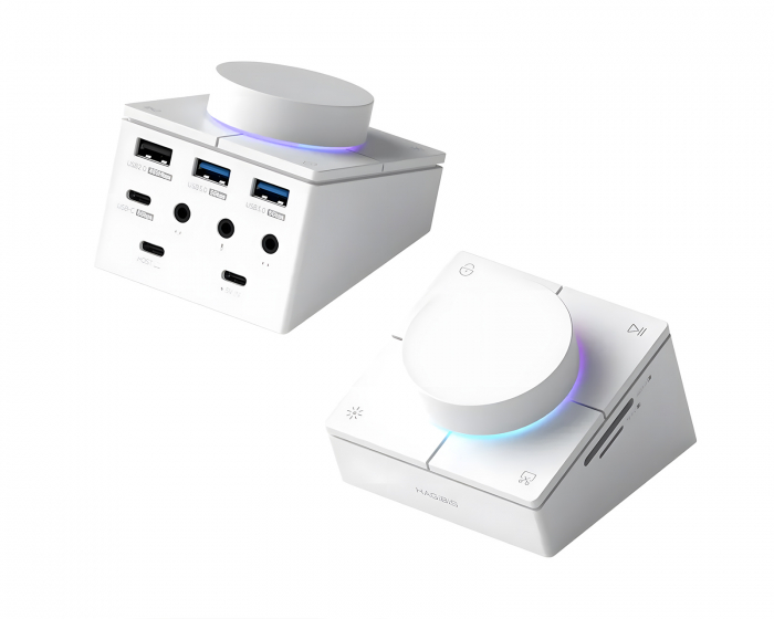 Hagibis USB-C-hub med Ratt og Hurtigknapper - Hvit (DEMO)