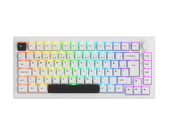 Akko 5075B Plus-S Black on White Trådløst Tastatur - Hvit [V3 Lavender Purple Pro] (DEMO)