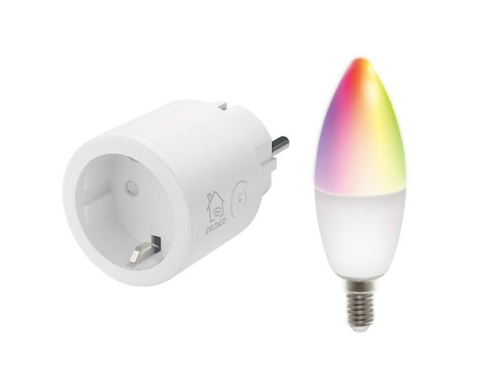 Deltaco Smart Home Smart Plug WiFi + RGB LED Lampe E14 WiFI 5W