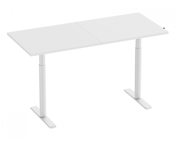 MaxMount Skrivebord Hev og Senkbart 1600x700mm Sveiv - Hvit