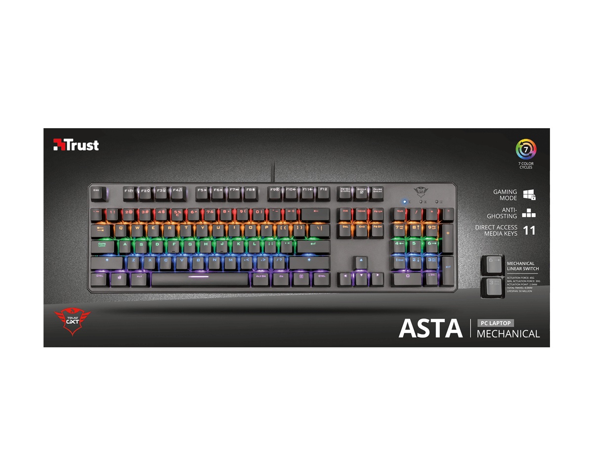 Kjøpe Trust GXT 865 Asta Mekaniskt Tastatur på MaxGaming.no Kjøpe Trust GXT 865 Asta Mekaniskt Tastatur på MaxGaming.no